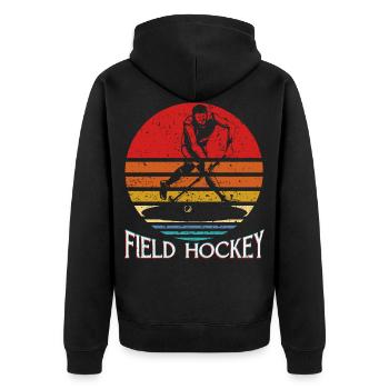 Rétro vintage hockey de hockey cadeau de hockey sur glace jeu - Veste à capuche bio Premium Unisexe - noir - Dos - Nico (187cm)