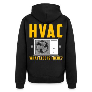 HVAC Saying Gift Calling Technician Fitter - Unisex Premium Organic Zip Hoodie - black - Back - Nico (187cm)