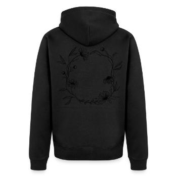Une belle couronne de fleurs - Veste à capuche bio Premium Unisexe - noir - Dos - Nico (187cm)