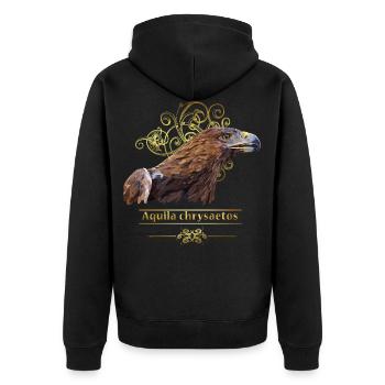 Steinadler - Unisex Premium Bio Zip Hoodie - Schwarz - Hinten - Nico (187cm)