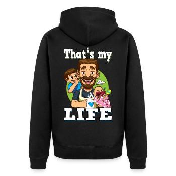 That's My Life - Unisex Premium Organic Zip Hoodie - black - Back - Nico (187cm)