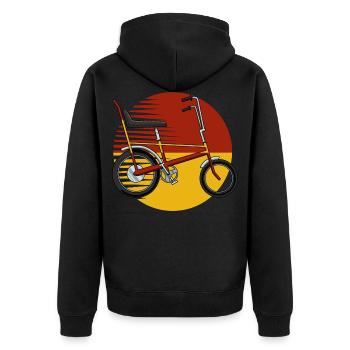 Retro Fahrrad aus Kindheit Erinnerung - Unisex Premium Bio Zip Hoodie - Schwarz - Hinten - Nico (187cm)