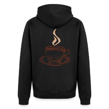 Café Café Cadeau Café - Veste à capuche bio Premium Unisexe - noir - Dos - Nico (187cm)