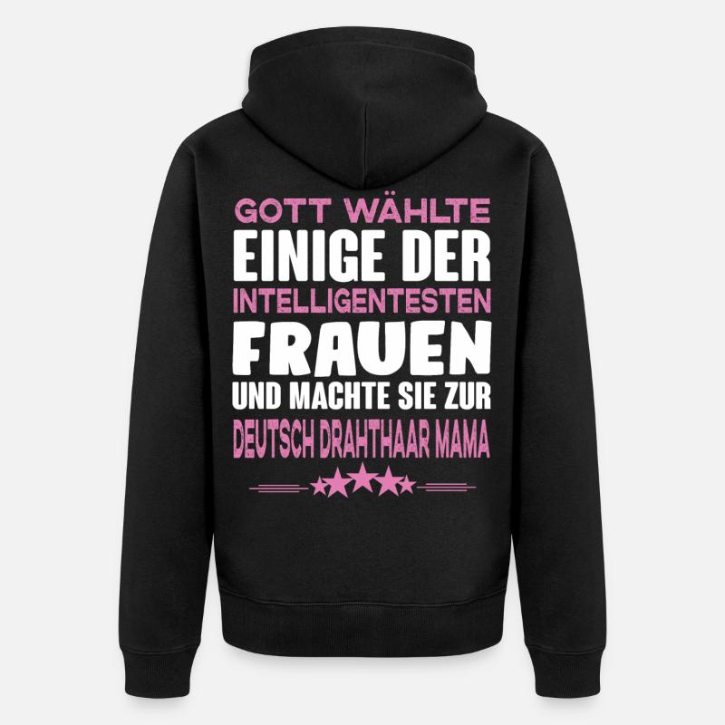Deutsch Drahthaar - Deutsch Drahthaar Hund - Unisex Premium Bio Zip Hoodie - Schwarz