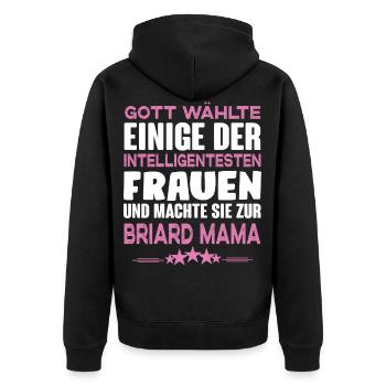 Briard - Briard Hund - Unisex Premium Bio Zip Hoodie - Schwarz - Hinten - Nico (187cm)