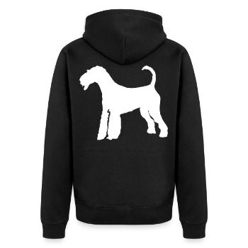 Airedale Terrier Hund - Airedale Terrier - Unisex Premium Bio Zip Hoodie - Schwarz - Hinten - Nico (187cm)