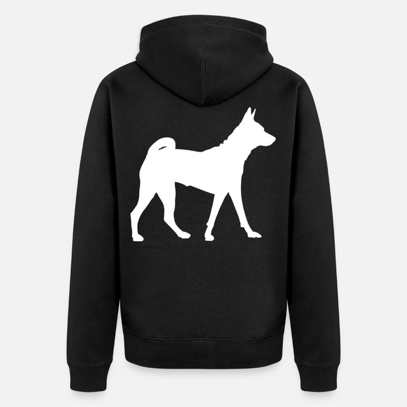 Basenji Hund - Basenji - Unisex Premium Bio Zip Hoodie - Schwarz