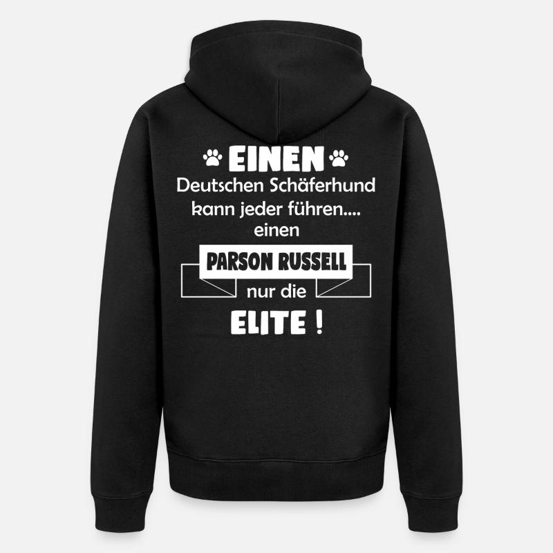 Parson Russell - Parson Russell Geschenkidee - Unisex Premium Bio Zip Hoodie - Schwarz