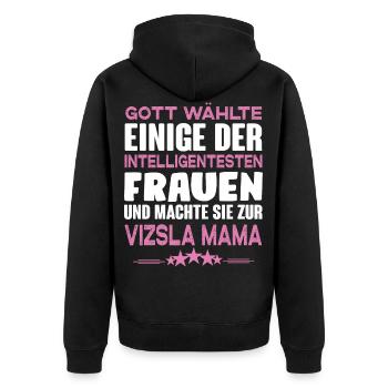 Vizsla - Magyar Vizsla - Unisex Premium Bio Zip Hoodie - Schwarz - Hinten - Nico (187cm)