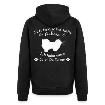 Coton de Tulear Hund - Coton de Tulear - Unisex Premium Bio Zip Hoodie - Schwarz - Hinten - Nico (187cm)