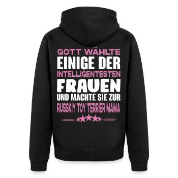 Russkiy Toy Terrier - Russkiy Toy Terrier - Unisex Premium Bio Zip Hoodie - Schwarz - Hinten - Nico (187cm)