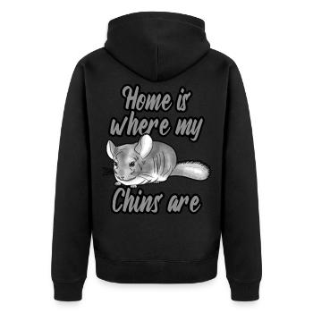 Home is where my Chins are - Veste à capuche bio Premium Unisexe - noir - Dos - Nico (187cm)