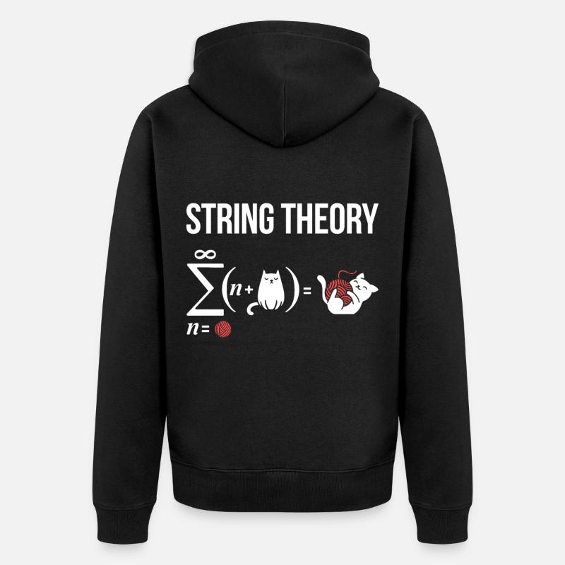 string theory, astrophysics schrödinger cat Phys - Unisex Premium Bio Zip Hoodie - Schwarz