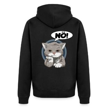 Katze Kater Streiken Ärgern Null Bock Keine Lust - Unisex Premium Bio Zip Hoodie - Schwarz - Hinten - Nico (187cm)