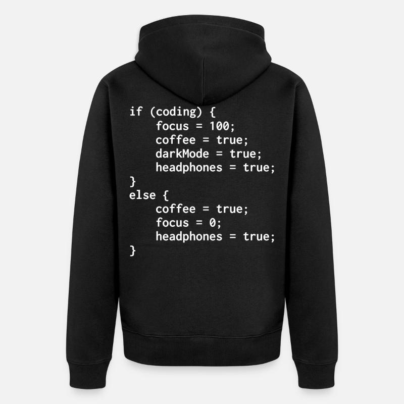 Programmierer-Else-Code - Unisex Premium Bio Zip Hoodie - Schwarz