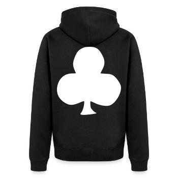Emoji Poker Croix croquis blanc - Veste à capuche bio Premium Unisexe - noir - Dos - Nico (187cm)