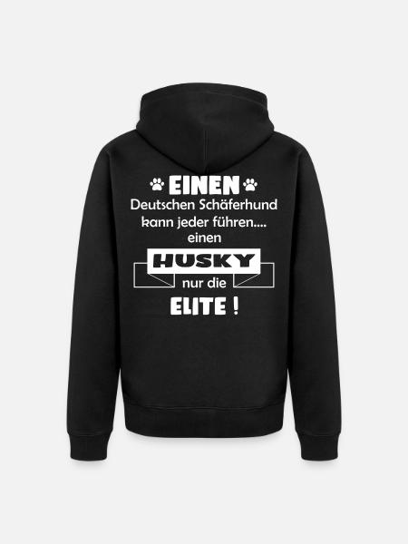 Husky Hund - Husky - Unisex Premium Bio Zip Hoodie - Schwarz