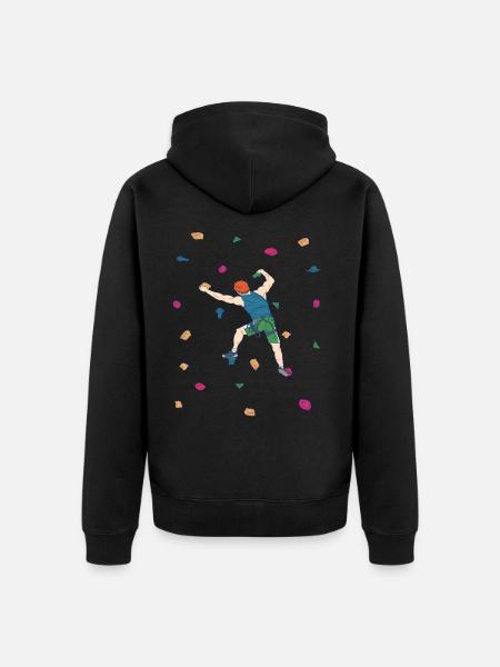 Bouldering Rock Climbing Climbing - Unisex Premium Organic Zip Hoodie - black