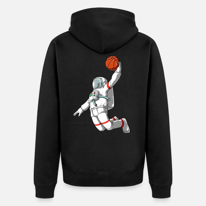 Astronaut Basketball Lacézé l’espace - Veste à capuche bio Premium Unisexe - noir