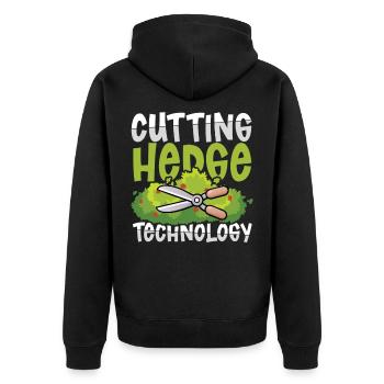 CUTTING HEDGE TECHNOLOGY - Unisex Premium Organic Zip Hoodie - black - Back - Nico (187cm)