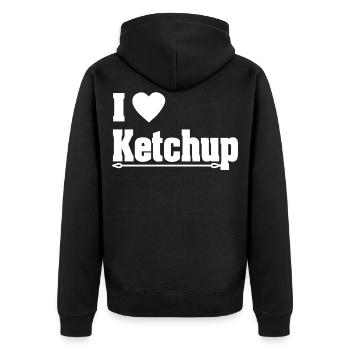 430 Drôle de ketchup design amour cadeau chaton citron - Veste à capuche bio Premium Unisexe - noir - Dos - Nico (187cm)