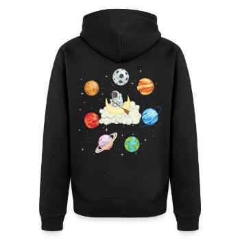 Astronaute Planète Aviron Nuage - Veste à capuche bio Premium Unisexe - noir - Dos - Nico (187cm)