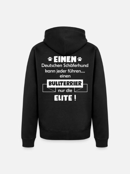 Bullterrier Hund - Bullterrier - Unisex Premium Bio Zip Hoodie - Schwarz