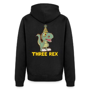 Grande chemise d'anniversaire enfant pour leur - Veste à capuche bio Premium Unisexe - noir - Dos - Nico (187cm)