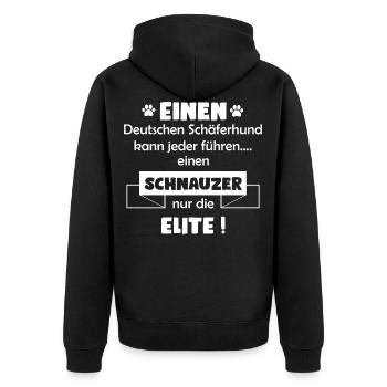 Schnauzer Hund - Schnauzer - Unisex Premium Bio Zip Hoodie - Schwarz - Hinten - Nico (187cm)