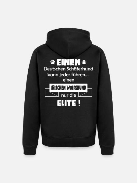 Irischer Wolfshund - Unisex Premium Bio Zip Hoodie - Schwarz