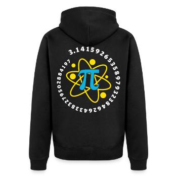 Mathematik - Unisex Premium Bio Zip Hoodie - Schwarz - Hinten - Nico (187cm)