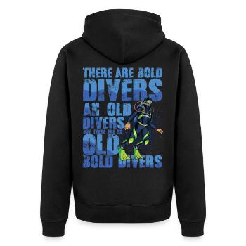 Bold and Old Divers - Unisex Premium Bio Zip Hoodie - Schwarz - Hinten - Nico (187cm)