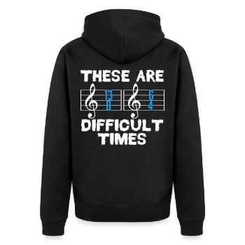 Einfaches Musik-Shirt für Musiker-Musiker "Diese - Unisex Premium Bio Zip Hoodie - Schwarz - Hinten - Nico (187cm)