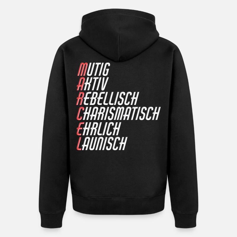 Marcel - Unisex Premium Bio Zip Hoodie - Schwarz