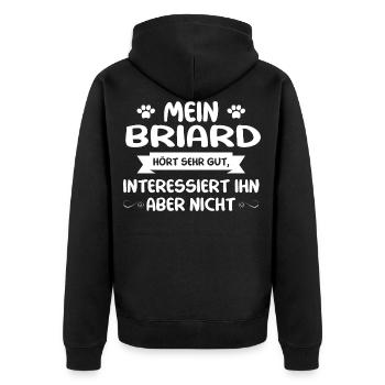 Briard - Unisex Premium Bio Zip Hoodie - Schwarz - Hinten - Nico (187cm)