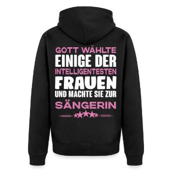 Sängerin - Unisex Premium Bio Zip Hoodie - Schwarz - Hinten - Nico (187cm)