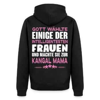 Kangal Mama - Unisex Premium Bio Zip Hoodie - Schwarz - Hinten - Nico (187cm)