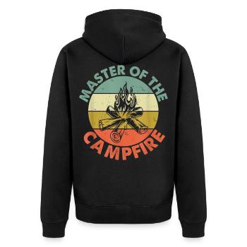 Camping Lagerfeuer Zelten Campingurlaub - Unisex Premium Bio Zip Hoodie - Schwarz - Hinten - Nico (187cm)