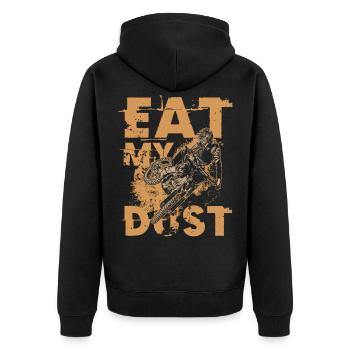 EAT MY DUST pour un motard motard - Veste à capuche bio Premium Unisexe - noir - Dos - Nico (187cm)