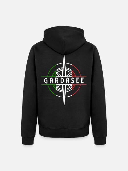 Lake garda - Unisex Premium Organic Zip Hoodie - black