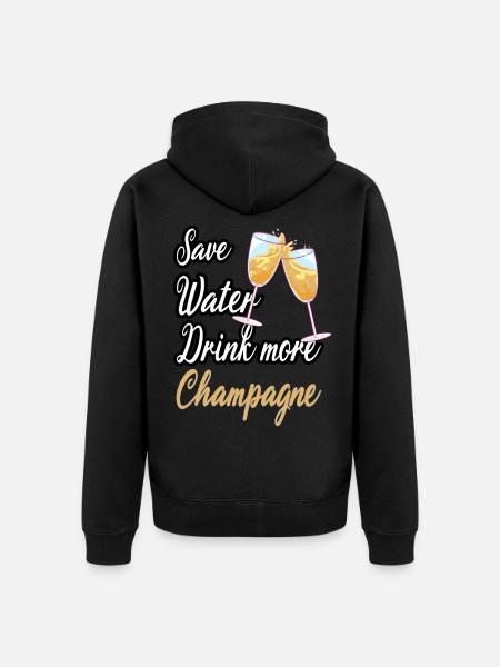 Save Water Drink - Unisex Premium Organic Zip Hoodie - black