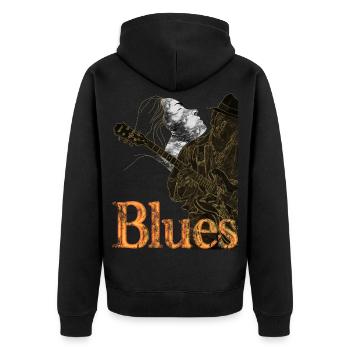 Musique Blues - Veste à capuche bio Premium Unisexe - noir - Dos - Nico (187cm)