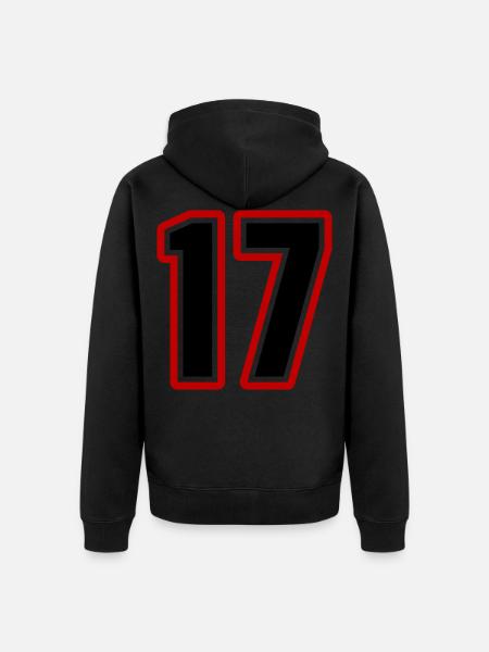 17 Number symbol - Unisex Premium Organic Zip Hoodie - black