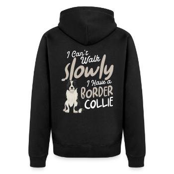 Chien Papa Collie Lover Border Collie Cadeau - Veste à capuche bio Premium Unisexe - noir - Dos - Nico (187cm)