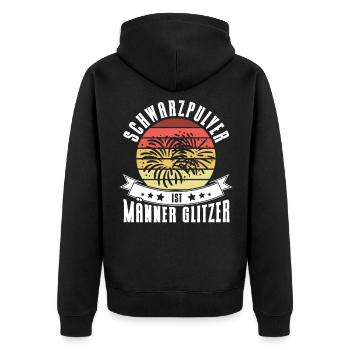 Pyrotechniker Silvester Feuerwerker Geschenk - Unisex Premium Bio Zip Hoodie - Schwarz - Hinten - Nico (187cm)