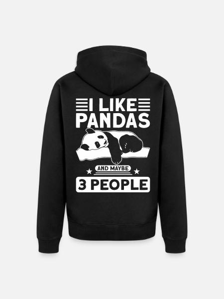 Panda Pandas Panda Lover Gift - Unisex Premium Organic Zip Hoodie - black