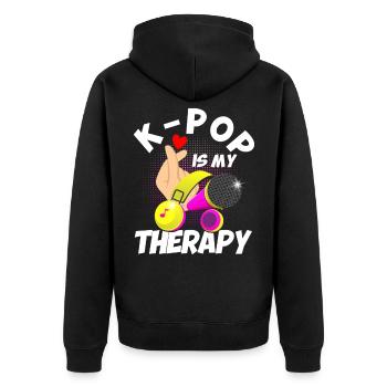K-Pop Fan K-Pop Merchandise K-Pop Gift - Unisex Premium Organic Zip Hoodie - black - Back - Nico (187cm)