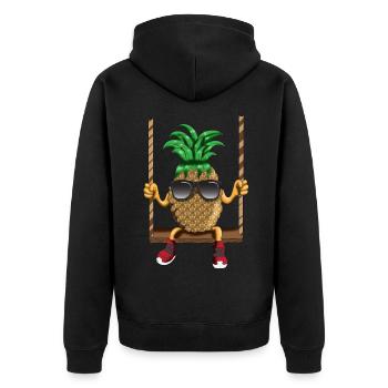 Swinging Pineapple Swing Beach Sun Wrestler - Unisex Premium Organic Zip Hoodie - black - Back - Nico (187cm)