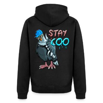 Vogel Vogelbeobachtung Tauben Vögel Stay Coo Taube - Unisex Premium Bio Zip Hoodie - Schwarz - Hinten - Nico (187cm)