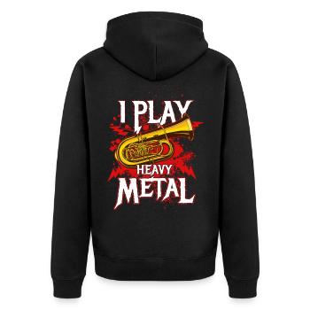 Je joue Je joue Heavy Metal Fans Orchestra Band - Veste à capuche bio Premium Unisexe - noir - Dos - Nico (187cm)